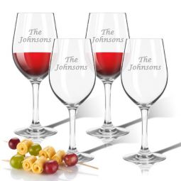 Set 4 Acrylic Wine Glasses - Personalized Text
