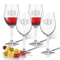 Set 4 Acrylic Wine Glasses - Vine Monogram