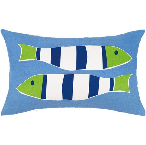 Two Fish Indoor Outdoor Pillow Seasonsgiftsandhome Com