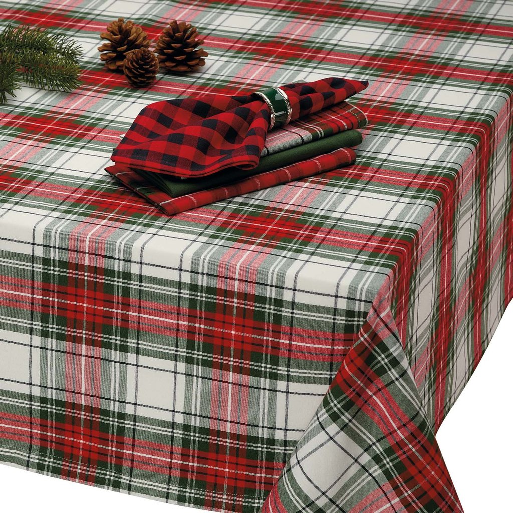 Christmas Plaid Tablecloth 60 x 104