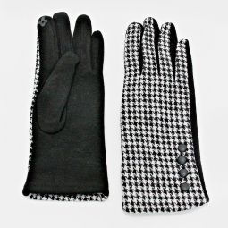 Fleece Lined Houndstooth Gloves