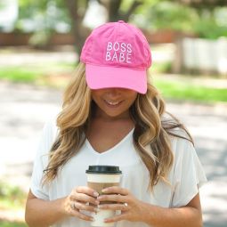 Boss Babe Baseball Cap - Hot Pink