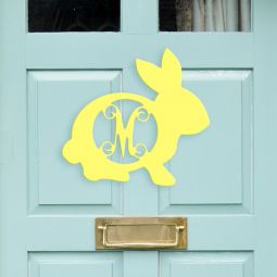Bunny Wood Monogram 18"H - Natural Wood