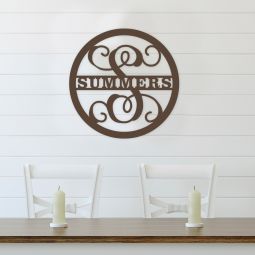 Name & Initial Wood Monogram - Natural Wood