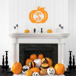 Single Initial Pumpkin Wood Monogram - Natural Wood