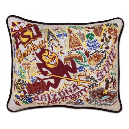 Asu Arizona State University Embroidered Pillow