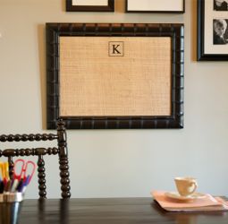 Embroidered Bulletin Board - Bamboo Frame