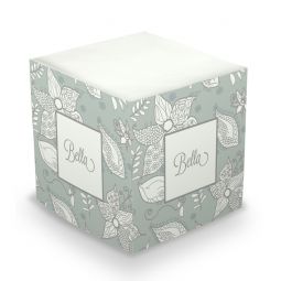 Grey Flowers Sticky Memo Cube