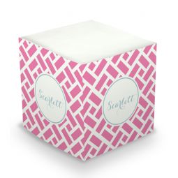 Hot Pink Brick Sticky Memo Cube