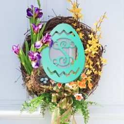 Single Initial Egg Wood Monogram - Natural Wood