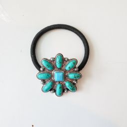 Turquoise Blossom Hair Tie