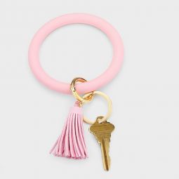 Tassel Bracelet Key Ring - Light Pink