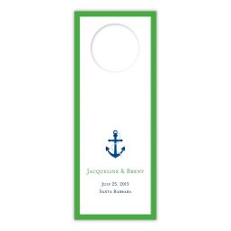 Green Bordered Wine Tags with Anchor Icon