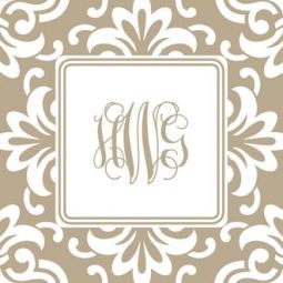Grande Floral Tan Monogram Coasters