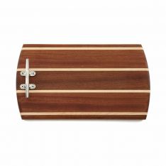 Small Nautical Stripe Sapele Wood Board with Cleat Handle