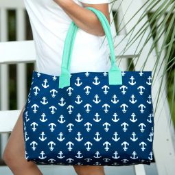 Navy Anchor Tote Bag