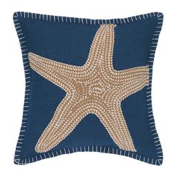 Starfish Embroidered Pillow