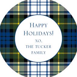 Gordon Plaid Round Stickers Set of 24