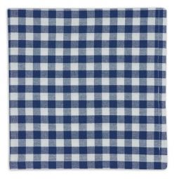 Navy & White Check Napkins - Set 4