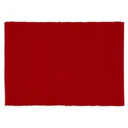 Red Ribbed Placemats - Set 4