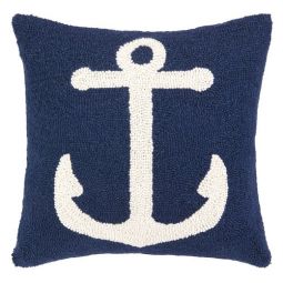 Anchor Wool Hooked Pillow