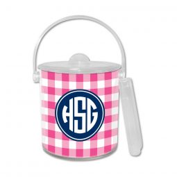 Pink Plaid Ice Bucket -  Color Inset by Boatman Geller