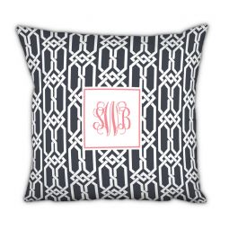 Arden Charcoal Monogram Pillow by Boatman Geller