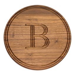 Somerset Carved Round Walnut Cutting Board 10 1/2"
