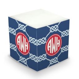 Sticky Memo Cube - Nautical Knots Navy