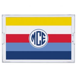 Bold Stripe Nautical Large Lucite Tray