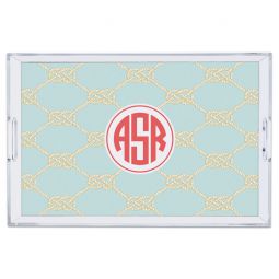 Nautical Knot Sea & Coral Large Lucite Tray