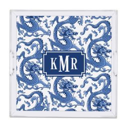 Imperial Blue Square Lucite Tray