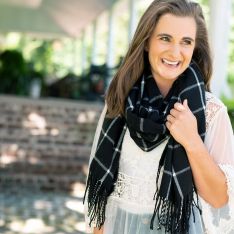 Black Plaid Adaline Scarf