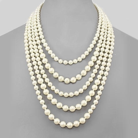 Multi Strand Pearl Necklace - Layer pearl necklace - Statement Neckla… | Multi  strand pearl necklace, Pearl necklace designs, Layered pearl necklace
