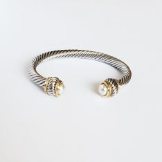 Pearl End Cuff Bracelet