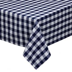 Navy & White Check Tablecloth 60 x 84
