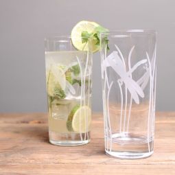 Dragonfly Cooler Highball Glasses Set 4