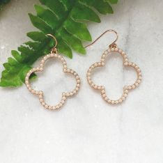 Quatrefoil Pearl Dangle Earrings