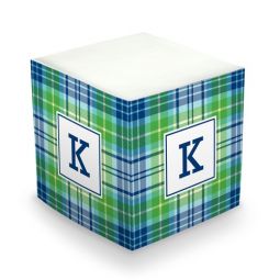 Quinn Plaid Sticky Memo Cube